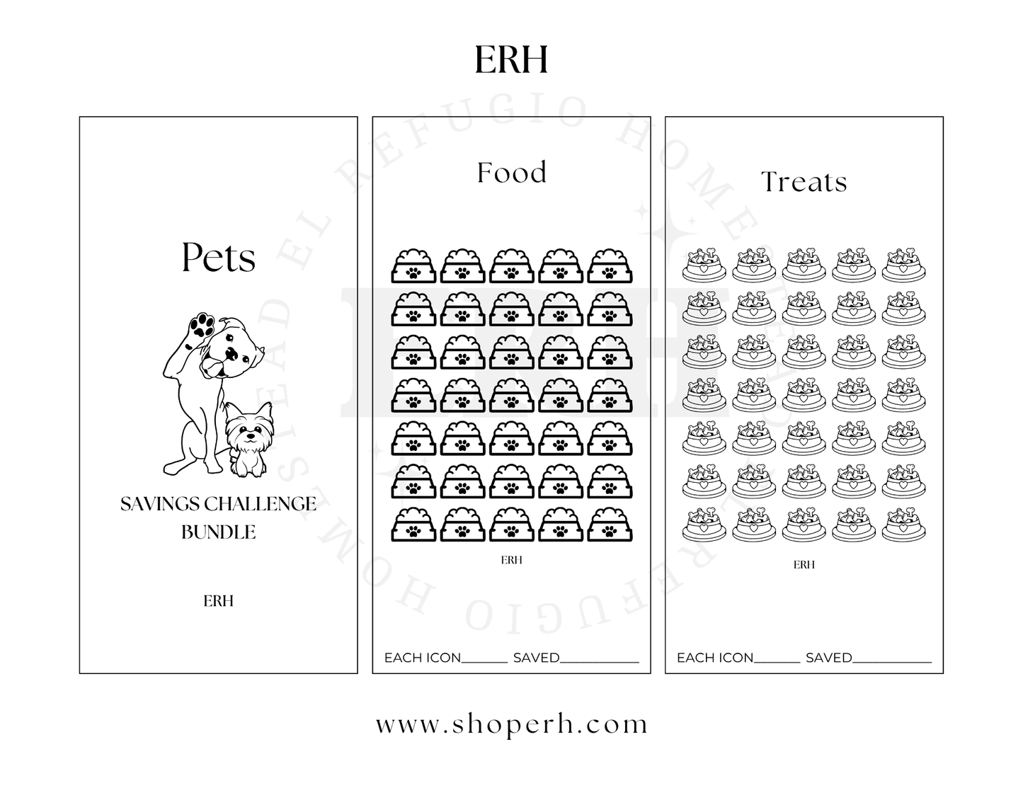 Pets Savings Challenge Trackers- A6 Personal