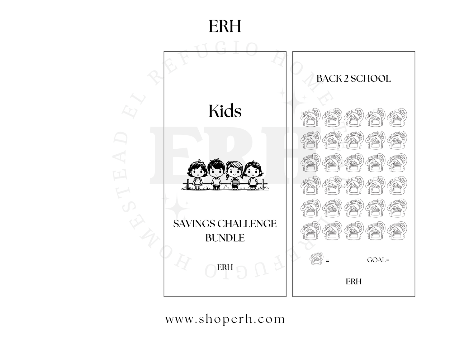 Kids Savings Challenge Trackers- A6 Personal