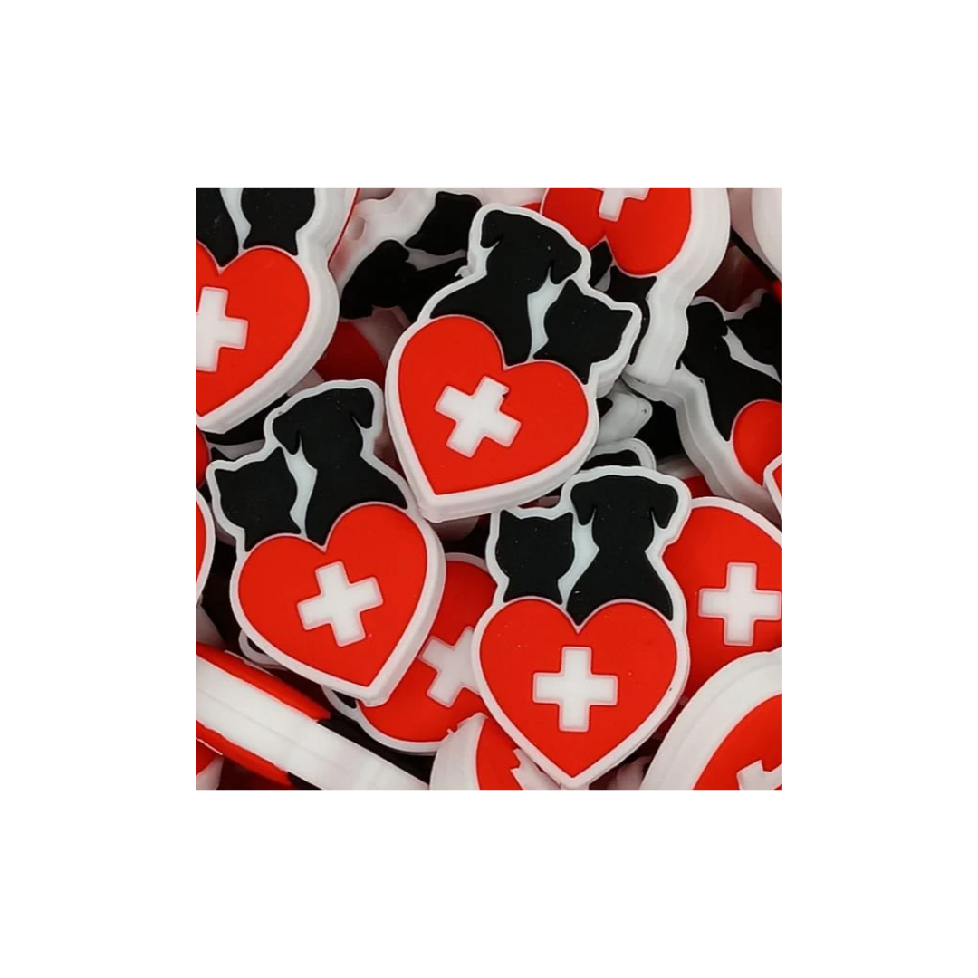 Animal Care Heart Focal Bead