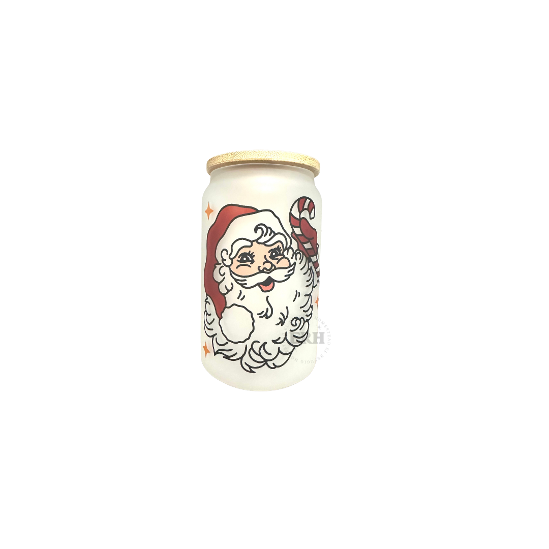 Santa 13oz. Glass Cup