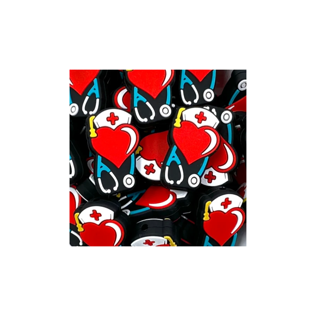 Stethoscope Hat Heart Focal Bead