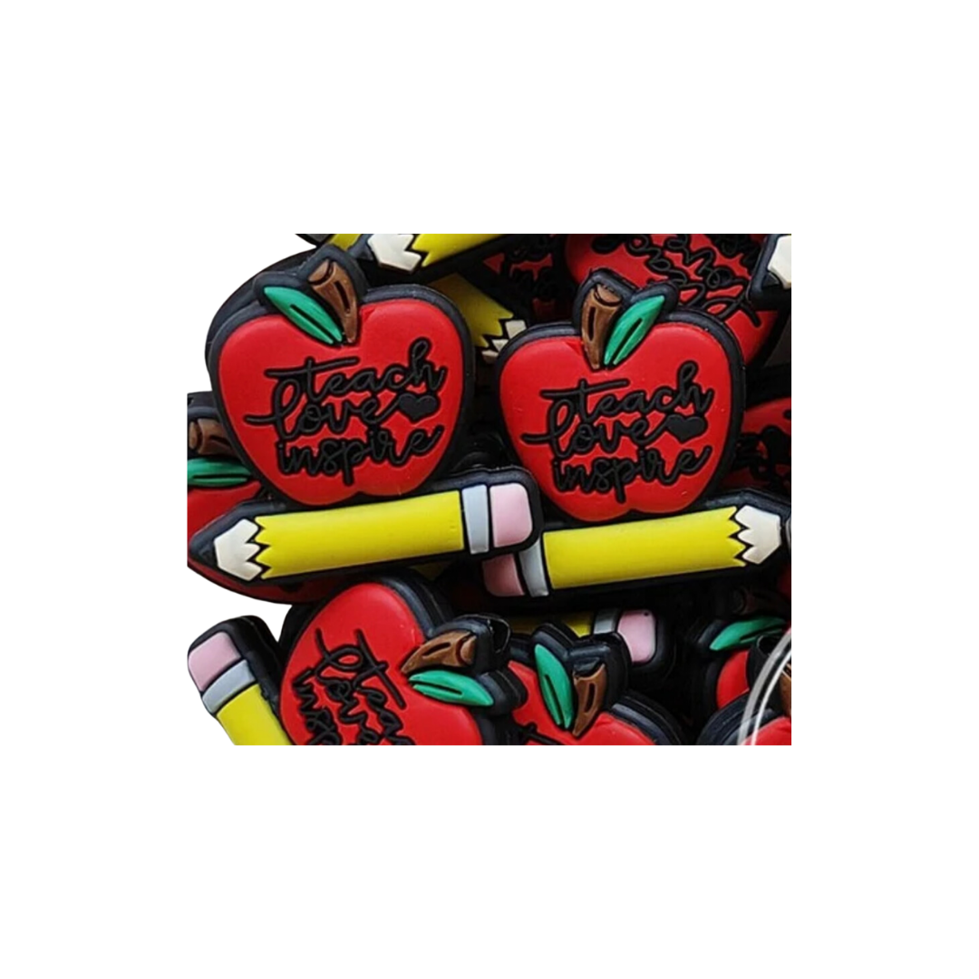 Teach Love Inspire Apple Focal Bead