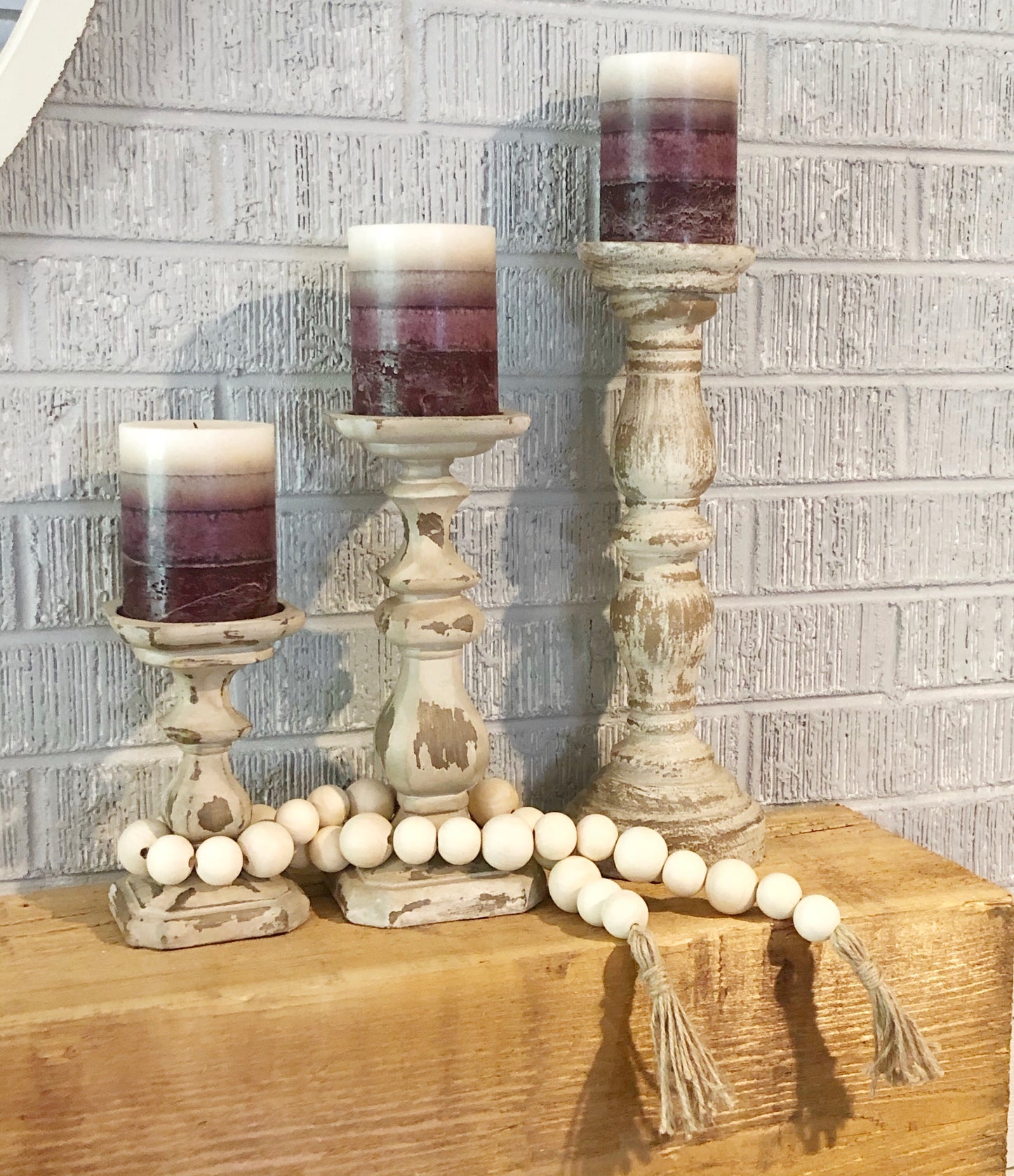 Wood Bead Garland with Tassel