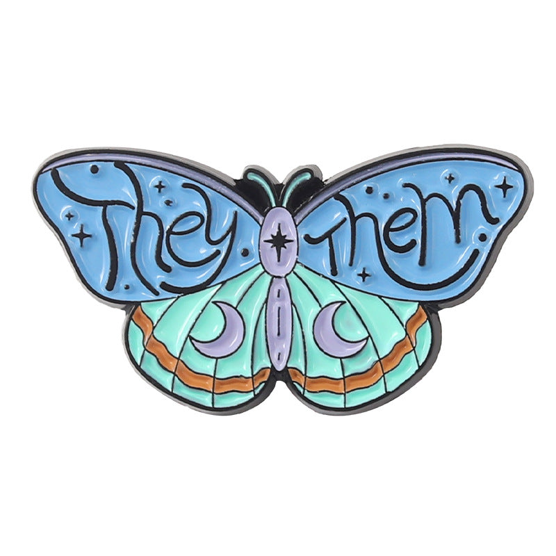 He Him She Her They Them Pronoun Enamel Pin