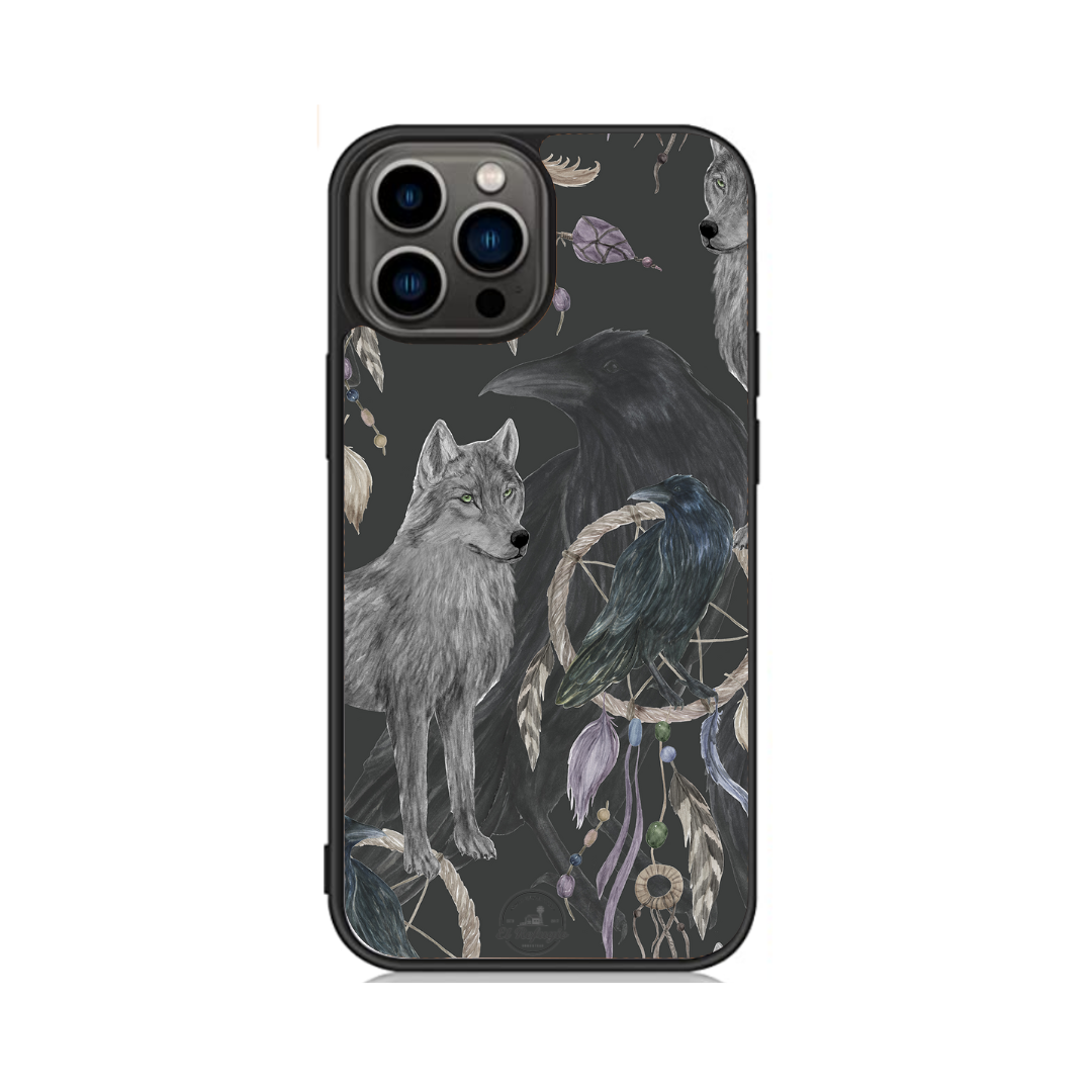 Wolf Crow Dream Catcher iphone case