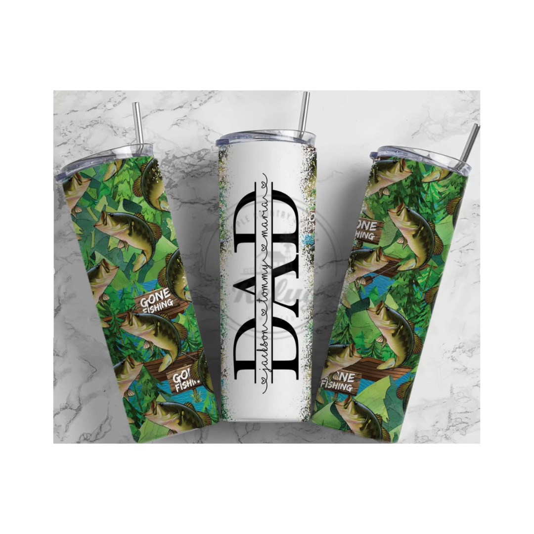 Gone Fishing Dad Tumbler