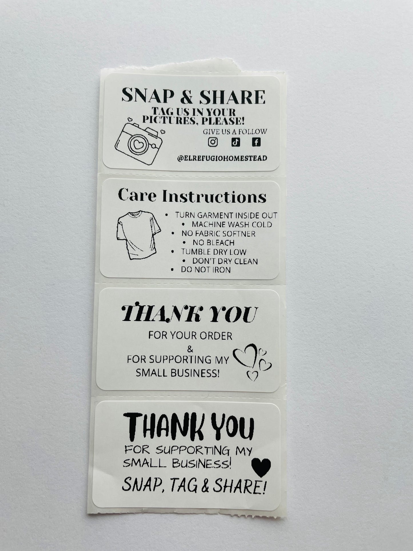 Business Package Labels- Thermal Printer Sticker