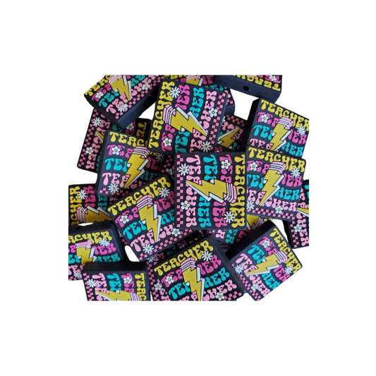 Teacher Bolt Pencil Focal Bead