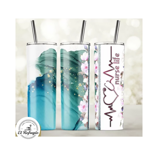 Nurse Life Watercolor Tumbler