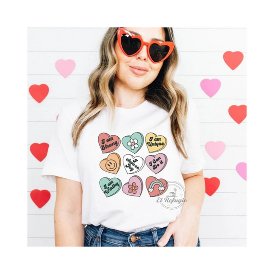 Positive Affirmation Hearts Shirt